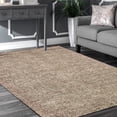 thumbnail image 2 of LR Home Carrie Beaux Brown & Red Modern Grid Wool Area Rug, 9' x 12', 2 of 8