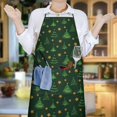 thumbnail image 5 of Green Christmas Tree and Star Pattern Apron-Garden Aprons for Women with Pockets-Cotton Linen Waterproof Kitchen Cooking Gardening Aprons Adjustable for Kitchen,Cooking,BBQ and Salon 33"x27", 5 of 7