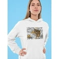 thumbnail image 2 of Leopard Surrounded By Flowers Hoodie Women -Image by Shutterstock, Female Small, 2 of 4