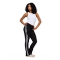 thumbnail image 3 of Forever 21 Women's Fold-Over Waist Flare Pants with Side Stripe, Black, XS-XL, 3 of 6