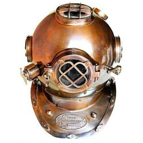 Spacial Antique Finish Divers Helmet Us Navy Scuba Brass Finish Helmet
