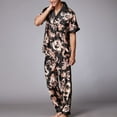 thumbnail image 4 of SWSMCLT Men's Short Sleeve Pajama Set Satin Pajamas Dragon 2 Piece Fall Lounge Silky Thin Valentines Day Pjs Black Large, 4 of 4