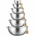 thumbnail image 1 of Juego de cuencos para mezclar FineDine de acero inoxidable para cocina, cuencos anidados aptos para lavavajillas para cocinar, hornear, preparar comidas, 1 of 7