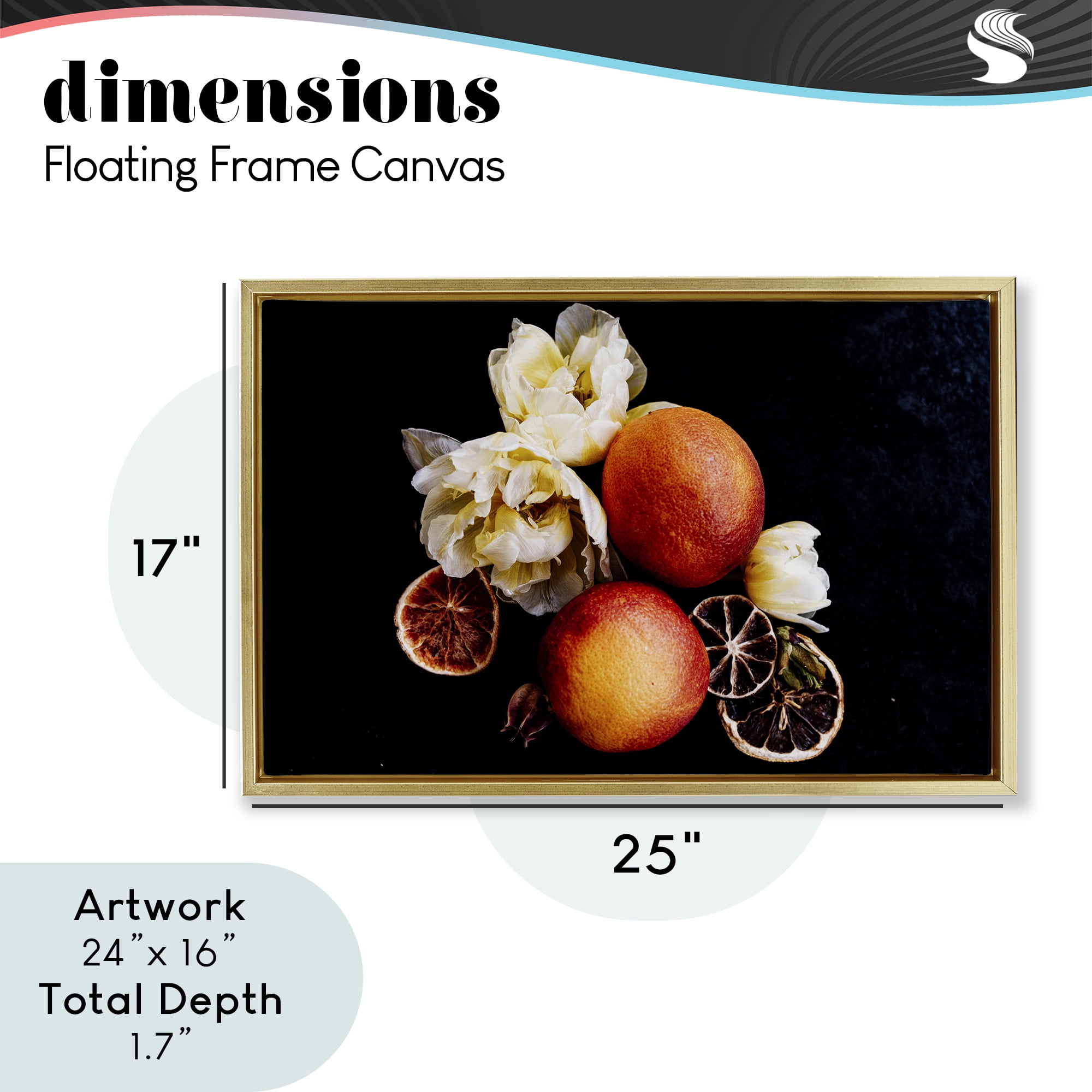 The Still Spring Fruit Gold Framed Floater Canvas Wall Art, design by Amy Carroll