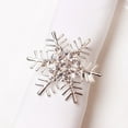 thumbnail image 5 of THLKIF 6PCS Christmas Napkin Rings Silver Snowflake with White Rhinestone Napkin Holder for Christmas Thanksgiving Holiday Party Table Decoration, Snowflake Napkin Rings Table Buckle Holder (1.7''), 5 of 9