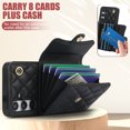 thumbnail image 5 of Allytechgroup for Samsung Galaxy S23 Wallet Case with 5 Cards Holders, Detachable Hand Strap & Shoulder Lanyard RFID Blocking Shockproof Protective Phone Case for Girls Women, Black, 5 of 8