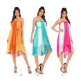 thumbnail image 2 of Faldas bohemias Sonducket larga de gasa de retazos para mujer vestido de verano hasta el tobillo elegante Irregular Celeste y Blanco tamaño libre, 2 of 6