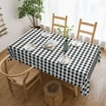 thumbnail image 5 of Rectangle Tablecloth with Wave Lace 60x84 Inch, White Black Buffalo Check Plaid Rectangle Table Cloth Water Resistant Spill Proof Table Covers Polyester Table Cloth for Restaurant, Picnic, Indoor, 5 of 8
