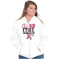 thumbnail image 3 of Peace Love Cure Breast Cancer Aware Zip Hoodie Sweatshirt Women Brisco Brands X, 3 of 6