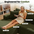thumbnail image 3 of AENKYO 96” Cloud Modular Sectional Sofa with L-Shape Chaise, Deep Seat Corduroy Upholstered Couch, No Assembly Required, Green, 3 of 8