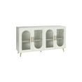 thumbnail image 5 of Tcbosik Modern Buffet Sideboard with Storage, TV Media Console Table with 4 Glass Doors and Adjustable Shelves, Cupboard Cabinet for Kitchen Living Room Dining Room, Antique White, 5 of 10