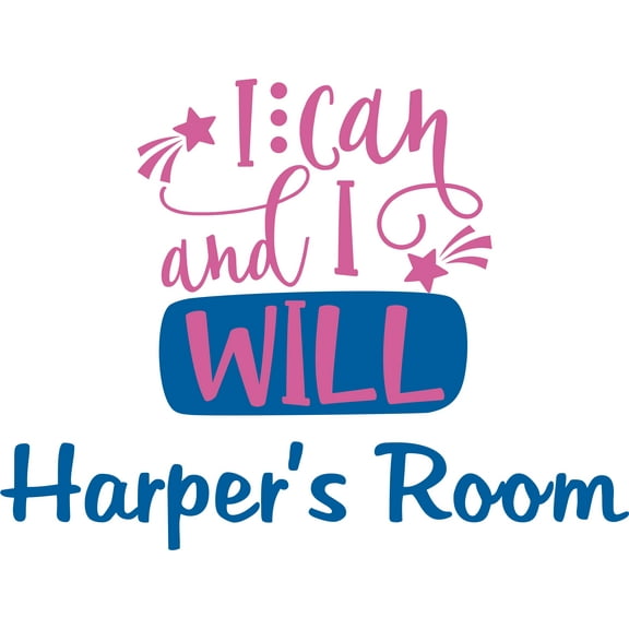 I Can And I Will Self Motivation Quote Customized Wall Decal - Custom Vinyl Wall Art - Personalized Name - Baby Girls Boys Kids Bedroom Wall Decal Room Decor Wall Stickers Decoration Size (20x40 inch)