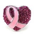 thumbnail image 2 of Fuchsia Pink Ribbon Breast Cancer Awareness Cocktail Ring Stretch Adjustable q1, 2 of 2