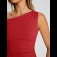 thumbnail image 4 of Tops de Verano con Hombros Descubiertos para Mujer, Camisetas para Salir, Top Corto Sin Mangas, Ropa de Moda, Conjuntos de 2025 Rojo L, 4 of 9