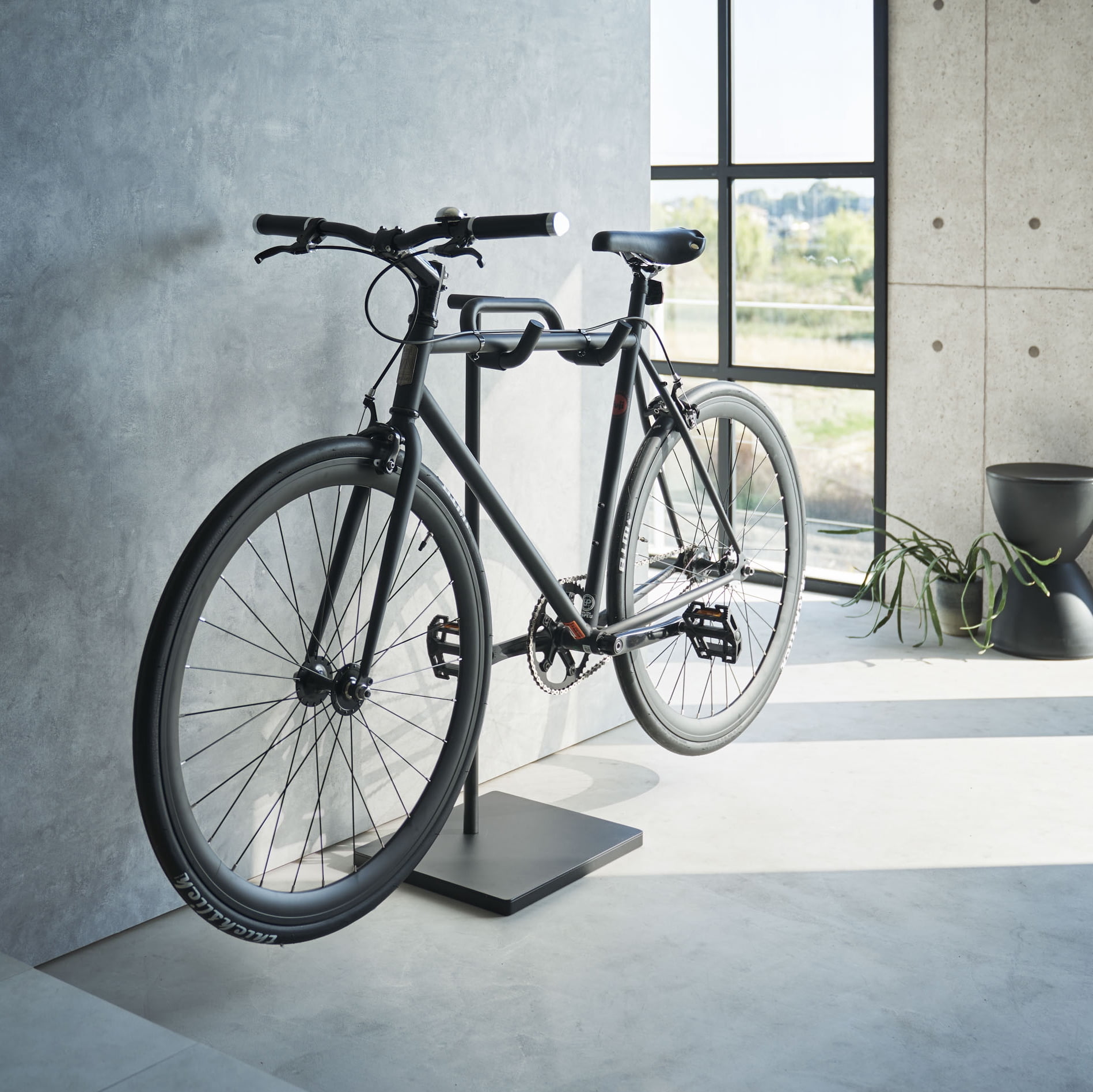 Yamazaki Home Bicycle Stand, Black, Steel, Supports 26.5 pounds