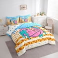 thumbnail image 2 of Erosebridal Basketball Ice Cream Drip Bedding Comforter Set, Waffle US Flag Queen Bedding Sets, Colorful Polka Dots Reversible, 7-Piece, 2 of 6