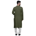 thumbnail image 3 of Atasi Mandarin Collar Mens Kurta Shirt Solid Cotton Flex Long Kurta For Boys-XXXX-Large, 3 of 6