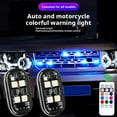 thumbnail image 4 of 4PCS Wireless LED Strobe Lights for Car, Motorcycle, Drone, Bike - RGB Warning Lights, Remote Control, Multi-Mode Flashing, Ideal for Trailers & Aircraft (Moto Glow Up), 4 of 4
