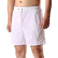 thumbnail image 2 of Wide Leg Shorts for Men Drawstring Elastic Waist Swim Trunks with Pockets Lightweight Solid Slim Casual Loungewear Beach Nylon Short, 2 of 4