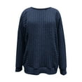thumbnail image 6 of gakvbuo Ribbed Knitted Sweaters for Women Long Sleeve Pullover Tops Crewneck Loose Fall Tunic Blouses, 6 of 8