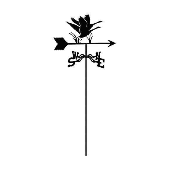TopLLC Roof Mount Weathervane Swan Silhouette Stainless Steel Wind Direction Indicator Outdoor Metal Bracket Weather Vane Garden Courtyard Decoration