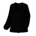 thumbnail image 4 of zbxnLI Tops for Womens V Neck Blouses Flowy Top Dress Work Casual Blouse Ladies Long Sleeve Shirts Trendy Outfits, 4 of 7