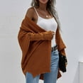 thumbnail image 4 of Fesfesfes Ladies Sweaters Cardigan Long Sleeve Casual Solid Color Outwear Women Coats Long Tops, 4 of 9