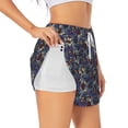 thumbnail image 3 of Lsque Boho Style Sunflowers Design Printed Women's Running Shorts with Liner Pockets,Elastic Quick Dry Workout Athletic Gym Yoga Shorts,Womens High Waist Shorts-Small, 3 of 9