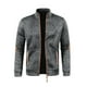 thumbnail image 1 of pstuiky camisa de manga larga para hombre, Chaqueta tipo cárdigan con cremallera y cuello alto de manga larga de color liso para hombre Tops casuales para hombres m, 1 of 4