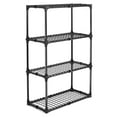 thumbnail image 4 of 4 Tier Adjustable Storage Shelving Unit, Each Tier 220LBS Metal Wire Rack Shelving with Dust Cover, Heavy Duty Steel Shelf Organizer for Kitchen, Garage & Pantry, 29''Lx14''Wx45''H, Black, 4 of 7