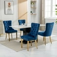 thumbnail image 6 of Dining Room Chairs with Velvet Fabric Dining Chairs with Golden Stainless Steel Plating Legs, Backrest and Button Velvet Fabric Design,Luxury Home Furniture for Dining Room(Blue Set of 8), 6 of 11