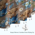 thumbnail image 6 of Brown Highland Cow Blue Bucket Flower Pattern Shower Curtain 84"x72" ,Bathroom Decorative Shower Curtains Set with 12 Hooks,Modern Waterproof Washable Shower Curtain, 6 of 6