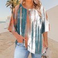 thumbnail image 3 of JTZGDY Tops for Women Plus Size Boho Floral Printed Summer Short Sleeve Ruched Crew Neck Graphic T-Shirts Loose Oversized Casual Dressy Tunic Blouse White#01 L, 3 of 6