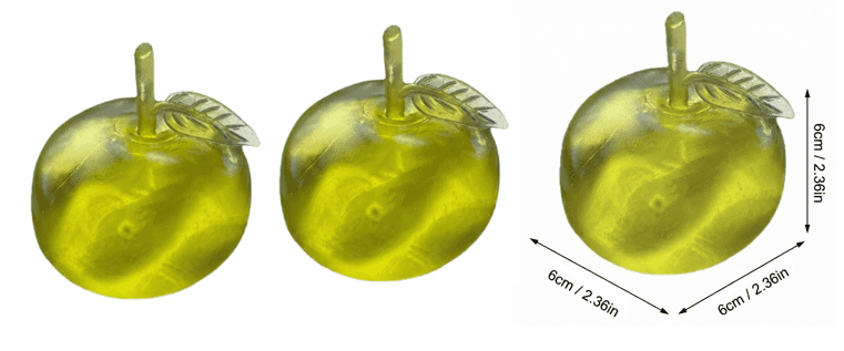 3PCS Realistic Green Apple Shape Simulation Stress Ball, High-elasticity Fruit Cute Slow Rising Squeeze, Pink Apple Soft Squeeze Dough for Anxiety Relief for Adults Cute Funny Desk Decor