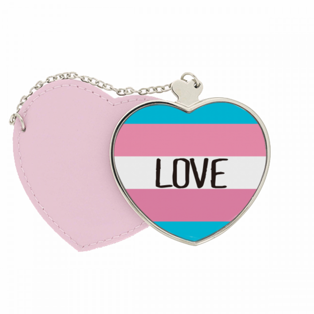 Amor Transexuales LGBT de apoyo Bolsa de viaje Mirror maquillaje corazón rosa