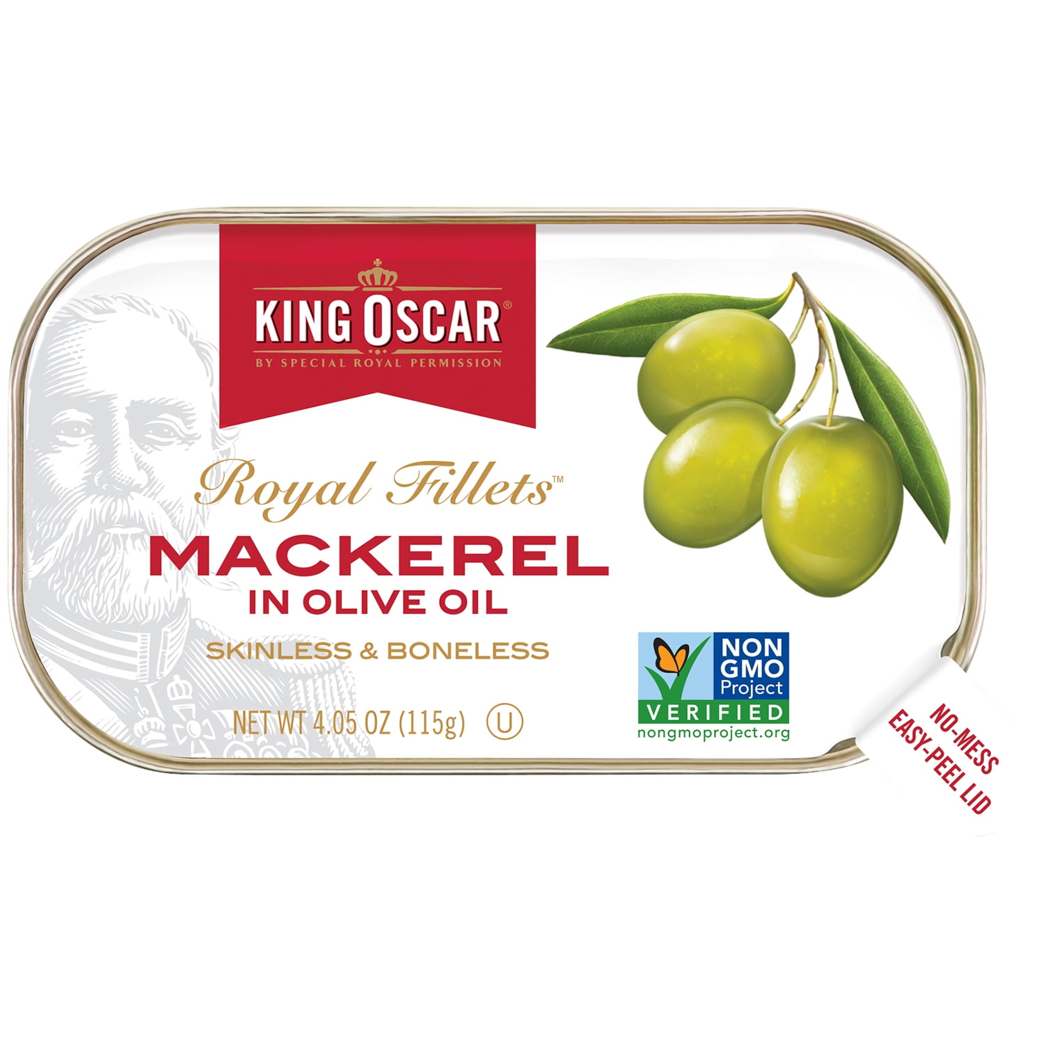 King Oscar Skinless & Boneless Mackerel Fillets in Olive Oil, 4.05 Oz