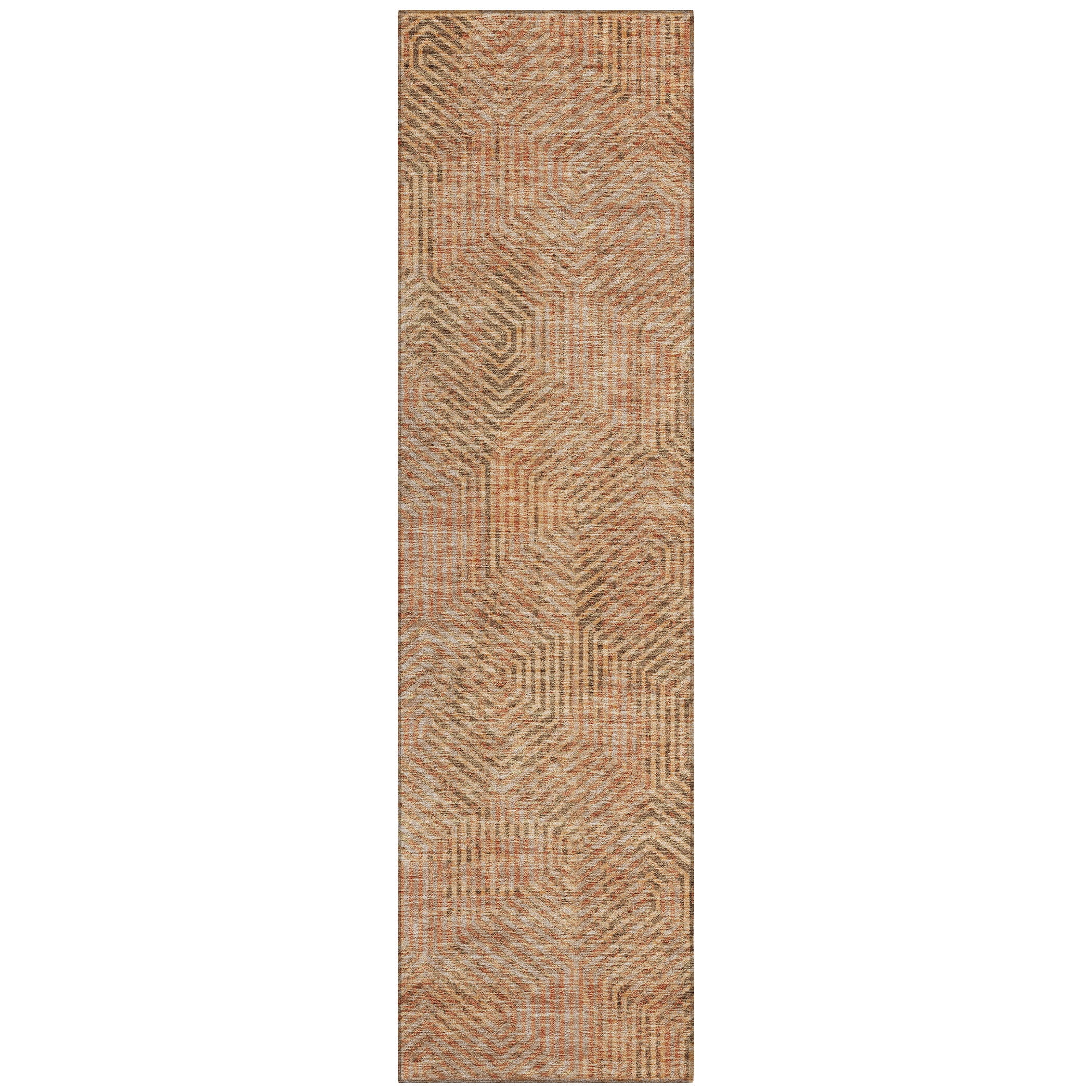 Addison Rugs Chantille Indoor/Outdoor Transitional Geometric Copper Washable Runner Rug, 2'3" x 7'6"