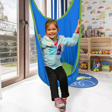 Gymax Kids Child Swing Pod Chair Hanging Seat Hammock Indoor Outdoor w/