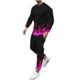 thumbnail image 2 of Wavsuf 2pcs Jogger Set Men Long Sweatsuits Sets for Mens New Motion Shirt Sweatshirt and Sweatpants Purple Size M, 2 of 5