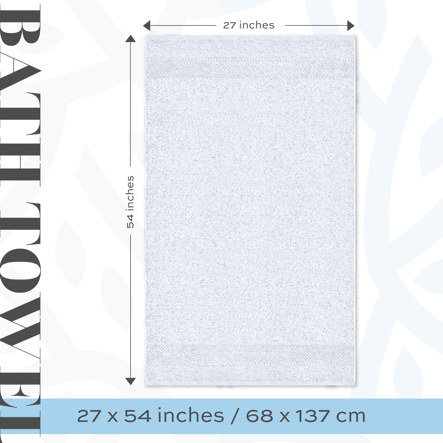 Luxury Cotton Bath Towels Large | Hotel Bathroom Towel | 27x54 | 4 Pack | Black, Size: 27 x 54