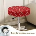 thumbnail image 4 of Jeiento Christmas Stool Covers Round Stool Cushion Cover Candy Cane Round Stool Decorative Cover for Bar Coffee Shop Club Elastic Seat Covers, 12"-14", Red, 4 of 6