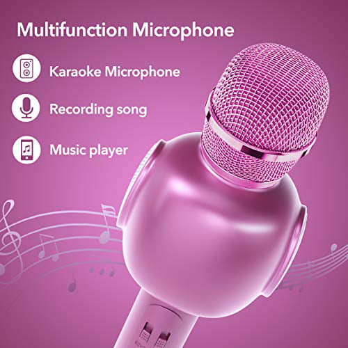 Portable Handheld Wireless Bluetooth Karaoke Mic Machine for Home Party and Birthday Rose Gold FILITABA Microphone for Kids Best Gifts Toys for Kids Girls Age 5 6 7 8 9 