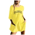 thumbnail image 1 of YDLCAFD Mode Femme Solide Imprimé Décontracté Manches Courtes Col Rond Short à Poches Combinaison TG, 1 of 6