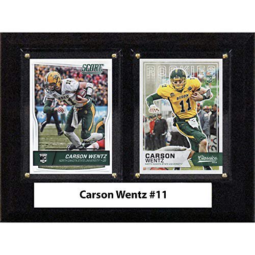 C&I Collectables 68WENTZCO NCAA 6"X8" Carson Wentz Norh Dakota State Bison Two Card Plaque