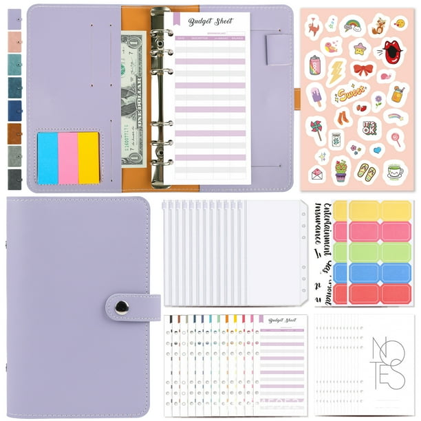 Cuaderno económico Cuaderno económico con papel de aluminio, sobre tipo sobre para efectivo de hojas sueltas económico A6, organizador de dinero para cuaderno económico, carpeta para ahorrar dinero
