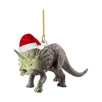 BNNG Cute Dinosaur Christmas Hangings 1 Pack Car Mirror Flat Pendant Decoration Dwarf Car Ornament Gift Christmas Dinosaur Statue Craft Pendant Car Accessories Decoration