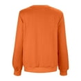 thumbnail image 5 of Fiaer Quarter Zip Women Sweatshirts Crew Neck Plus Size Long Sleeve Jacquard Pullovers Baggy Casual Fashion Tops Orange XL, 5 of 7