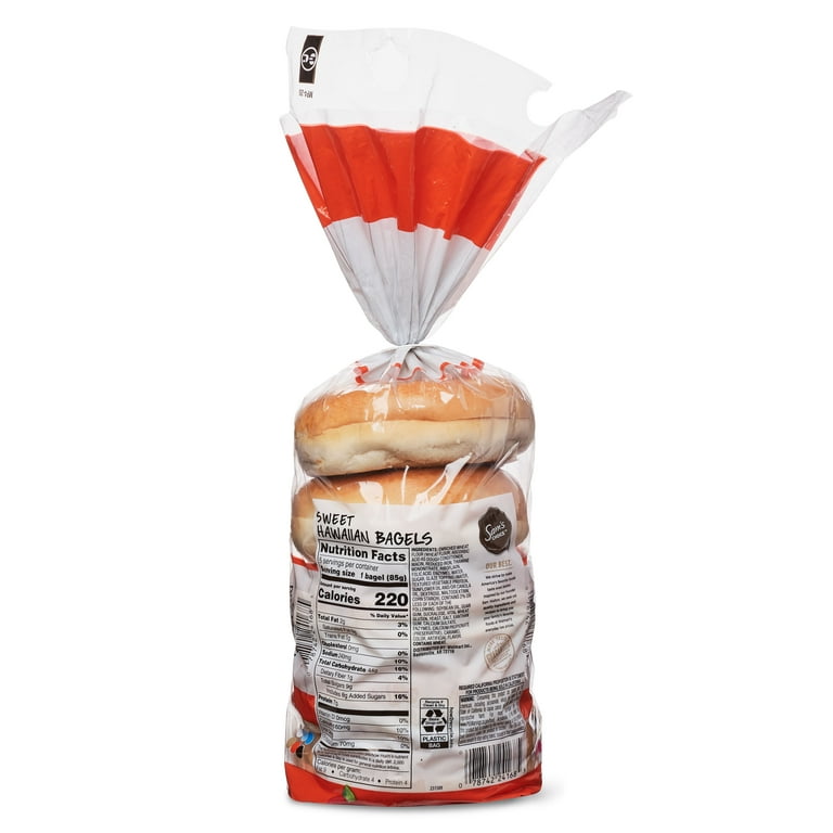 Sam's Choice Pre-Sliced Sweet Hawaiian Bagel, 15 oz, 5 Count