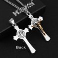 thumbnail image 2 of HZMAN Stainless Steel Saint St St. Benedict Crucifix Cross Pendants Necklace INRI (Gold & Silver), 2 of 7