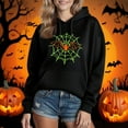 thumbnail image 2 of Halloween Graphic Hoodies for Women Bat 100% Cotton Hoodie Winter Warm Pullover Casual Long Sleeve Sweatshirts L, 2 of 6